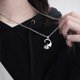 thumbnail image 5 of 1/2Pcs Black White Matching Stitching Couple Stainless Steel Pendant Necklaces, 5 of 5
