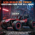 thumbnail image 4 of YCFUN Remote Control Cars, 1:14 Scale RC Rock Crawler with Lights, Metal Shell & 2 Batteries, 2.4GHz Off Road RC Trucks for Kids Adults (Red), 4 of 9