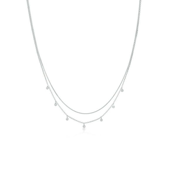 Elli by Julie & Grace Women 16" Layered Disc Charms Necklace Silver