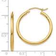 thumbnail image 4 of 14K Yellow Gold Earring Hoop Women'S 25 mm Polished 2Mm Tube Earrings, 4 of 4
