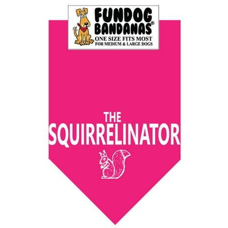 - Fun Dog Bandana - THE SQUIRRELINATOR - One Size Fits Most for Med to Lg Dogs, hot pink pet scarf
