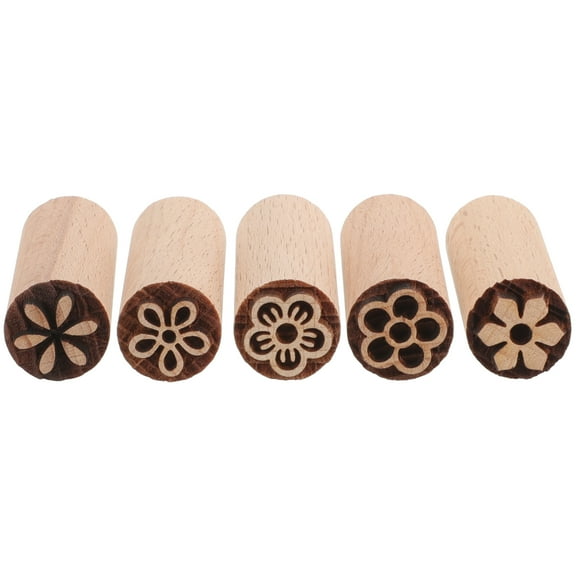 5 Pcs Decorative Concrete Stamps Wood Texture Clear Printing DIY Child
