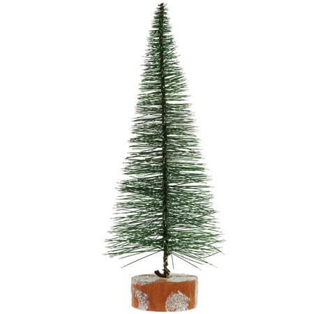 11" Frosted Green Bottle Brush Artificial Mini Pine Christmas Tree