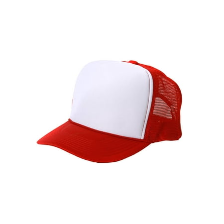 Retro Foam & Mesh Trucker Baseball Hat, Red/ White