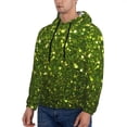 thumbnail image 3 of Kdxio Green Glitter Sparkle Print Mens Casual Hooded Collar Drawstring Hoodies Pullover Sweatshirts Casual Long Sleeve Shirts-3X-Large, 3 of 7