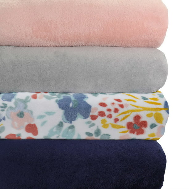 Mainstays Queen Super Soft Plush Bed Blanket In Floral Walmart Com Walmart Com