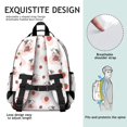 thumbnail image 5 of Cow and Strawberry Pink Pattern Cute School Backpack Bag for School with Padded Back and Adjustable Shoulder Straps 15.25"x11.5"x5.25", 5 of 5