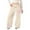 Beige, variant on Toddler Girls School Uniform Pants Baggy Lightweight Straight Leg Athletic With Pockets Bottom Trousers Casual Retro Size 4-5T