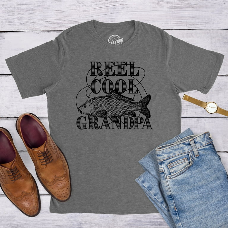 Reel Cool Grandpa T-shirt Unisex Funny Mens Papa Dad Fisherman