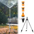 thumbnail image 5 of Rotating Tripod Sprinkler Stainless Steel Telescopic 360 Degree Rotary Irrigation Adjustable Height Fine Mist Watering Stand for Garden Lawn Yard Nursery Grass Cool Down Summer, 5 of 5