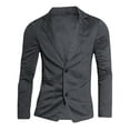 thumbnail image 1 of Abrigo Chic para Hombre con Solapa Notch, Manga Larga, Blazer de Punto con Bolsillos, Gris Oscuro 44, 1 of 7