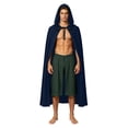 thumbnail image 5 of LEKWK Men Medieval Hooded Cloak Front Tie Gothic Wizard Witch Robe Loose Cape Themed Activity Halloween Renaissance Costume, 5 of 9