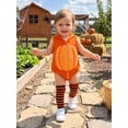 thumbnail image 4 of Cjfdfy Newborn Baby Boy Girls Halloween Costume Outfit Pumpkin Bat Cat Hooded Sleeveless Zipper Romper With Stripe Socks Infant Cute Animal Warm Hooded Sleeveless Jumpsuit 0-2Y, 4 of 9