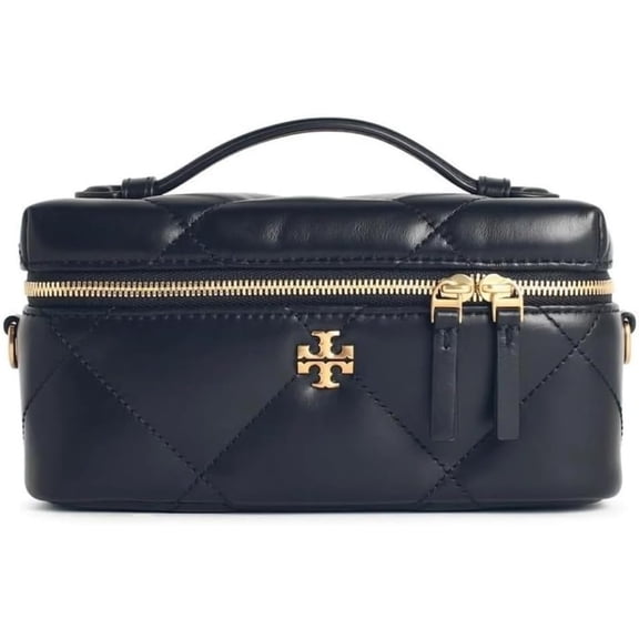 Tory Burch Women's Kira Diamond Quilt East West Vanity Case, Black