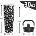 thumbnail image 2 of 30 Oz Cat Paw Tumbler with Top Handle and Flip Straw, Black Cat Face Stainless Steel Travel Cups Birthday Cats Lover Gifts for Women Men (1PC), 2 of 6