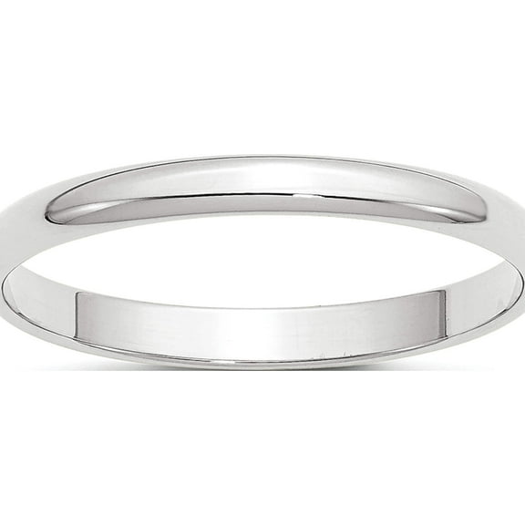10K White Gold 10Kw 2.5mm Ltw Half Round Band Size 4 Made In United States 1whrl025-4