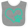 thumbnail image 3 of Inktastic Teal Heart With Paw Print Boys or Girls Baby Bib, 3 of 4