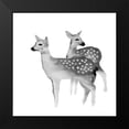 thumbnail image 2 of Atelier B Art Studio 15x15 Black Modern Framed Museum Art Print Titled - BLACK AND WHITE FAWNS, 2 of 5
