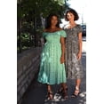 thumbnail image 2 of Robe Midi Épaules Dénudées à Fleurs Boutons devant, 2 of 13