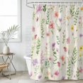 thumbnail image 6 of Pink Spring Floral Shower Curtain, Waterproof Shower Curtains for Bathroom, Flowers Elegant Pastoral Botanical Washable Fabric Bathtub Curtain Set Bath Decor with 12 Hooks Standard 72"x72", 6 of 6
