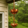 thumbnail image 3 of Cooltop 8.5 ft Rain Chain with 12 Lotus Cups for Gutters Outdoor Decor, Decorative ,Adjustable, 3 of 14