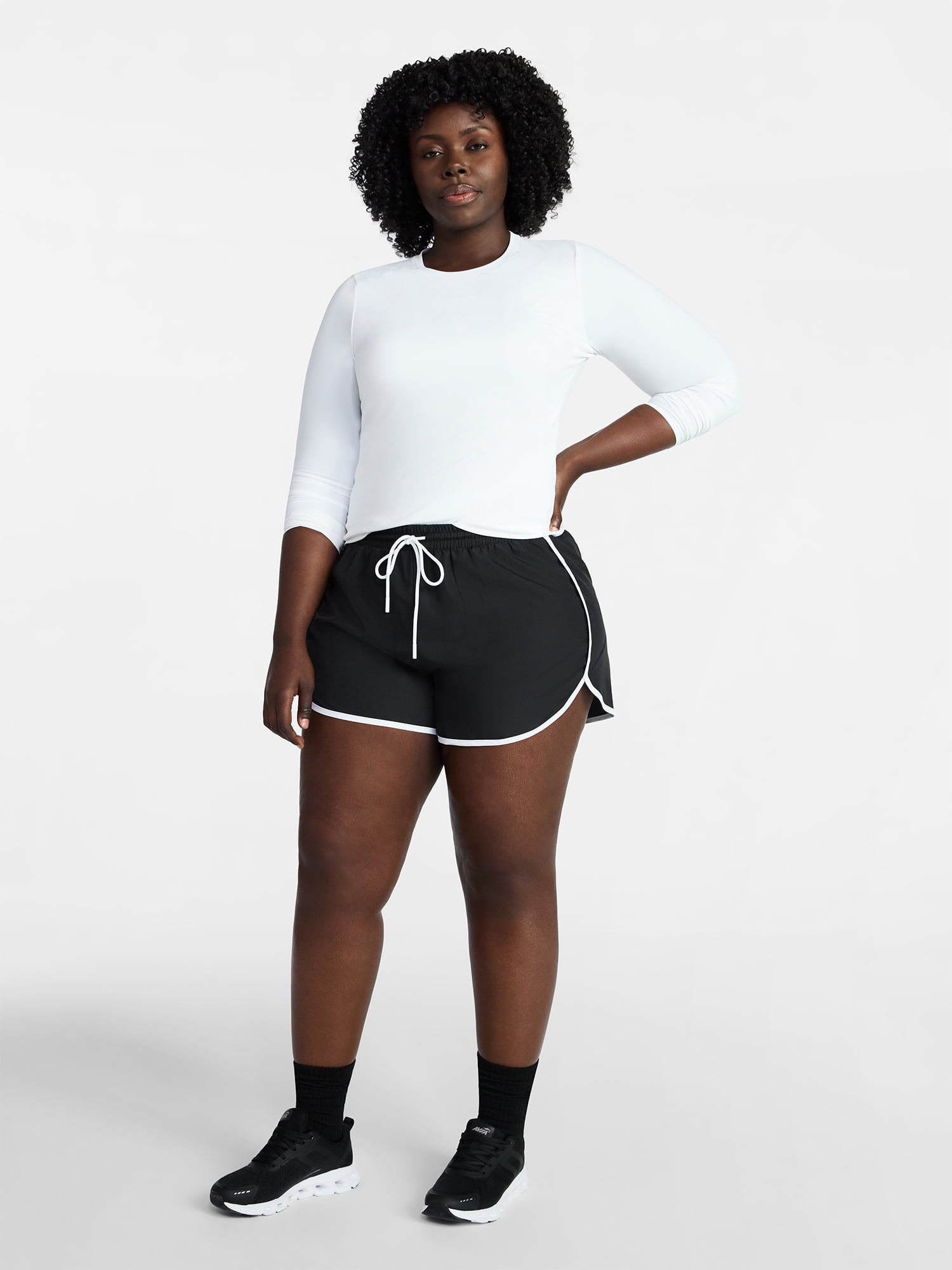 Athletic Works Women's and Women's Plus Piped Running Shorts, Sizes XS-4X