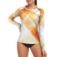 thumbnail image 4 of joogoo Womens UPF 50+ Sun Shirts Retro Checkered Grid-c1 Long Sleeve UV Protection Rash Guard Tops XS, 4 of 7