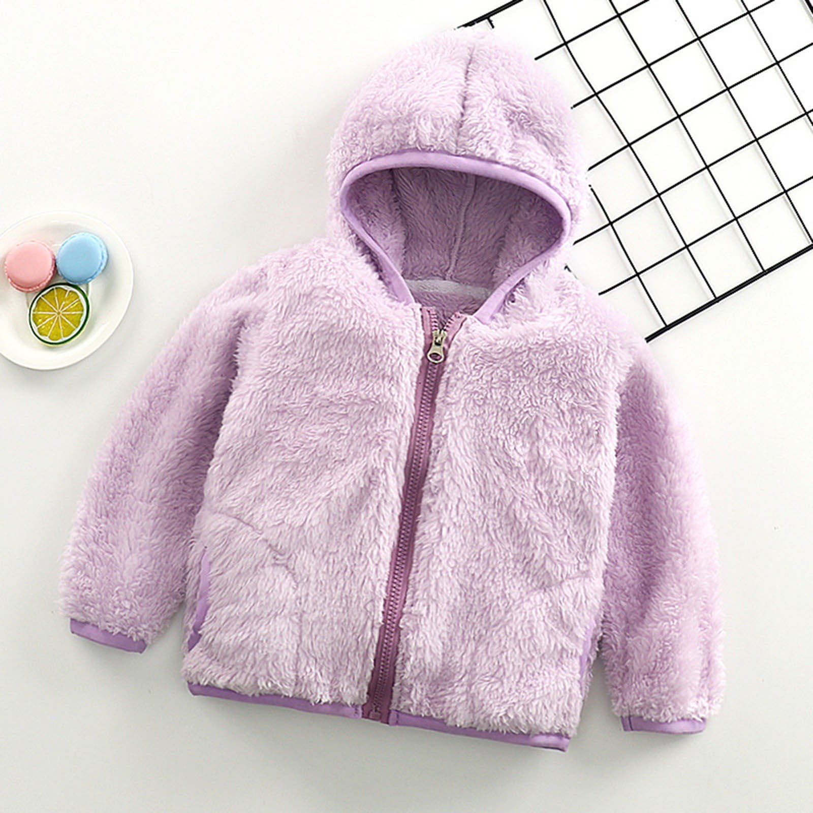 skpabo Baby Boy Girl Zipper Fleece Hooded Bear Jumpsuit with Cute