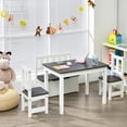 thumbnail image 2 of Set 4 Piezas Costway Mesa y Sillas para Niños Juego de Madera 2 en 1 Gris, 2 of 10