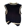 thumbnail image 5 of Women's Casual V-Neck Pullover Shirt Collision Color Sleeveless Sweater Vest for Fall Winter Preppy Looks,Navy,M, 5 of 6