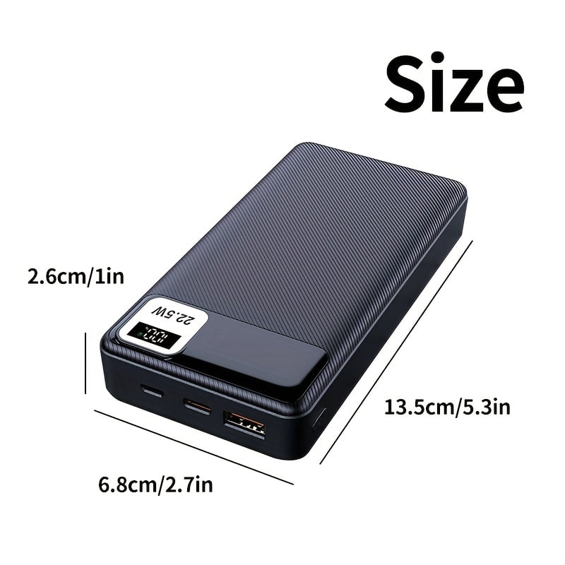 10000mAh/20000mAh Portable Mobile Power Supply | General Mobile Phone Battery Pack with 22W Fast Charger, LED Power Display, USB/Type-C/ Interfaces, Suitable for iPhone/Android Devices