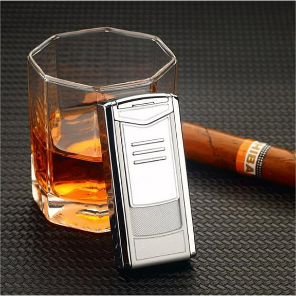 maxiaoxia Straight Into Lighter Three Straight Into Blue Flame Lighter Cigar Lighter Gift For Father's Day Birthday