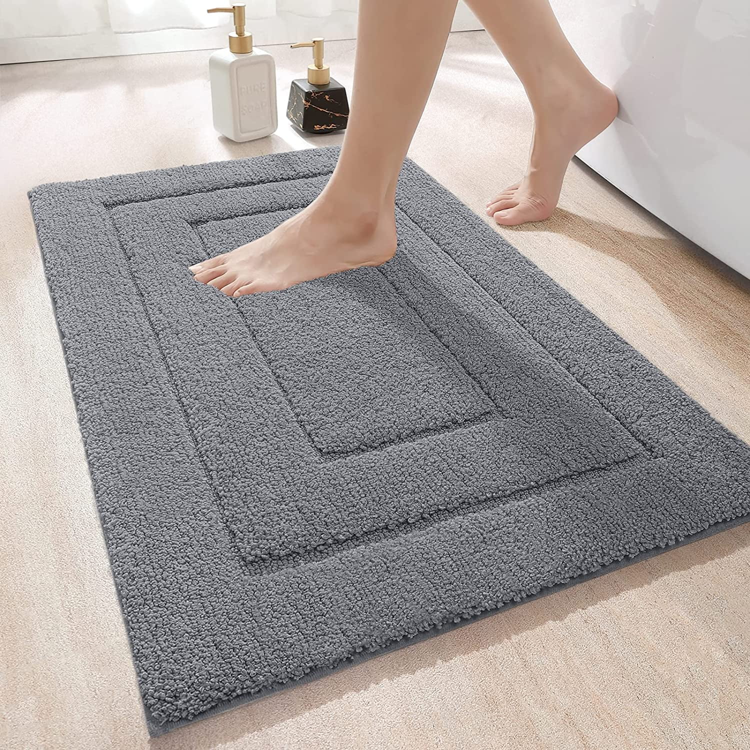 Soft Anti Slip Super Absorbent Rug For Bathroom/Shower Door Floor Mat 50x80cm 