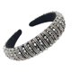 thumbnail image 2 of Guardurnaity Diadema con cuentas de cristal, tocado grueso de estilo barroco tejido a la moda, diademas de aros, tocado, regalo para mujer, playa Accesorio para el cabello Gris, 2 of 6
