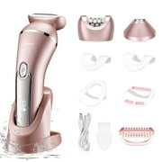 Hatteker 3-in-1 Electric Shaver for Face, Chin, Arms, Legs, and Underarms Portable Pain-Free Cordless Bikini Electric Shaver IPX7
