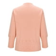 thumbnail image 6 of Qulqfy Tunic Womens Sweater Pink Pullover Cotton Knitted Long Sleeve Crew Neck Jacquard Solid Tops Women's Fall Sweaters M, 6 of 6
