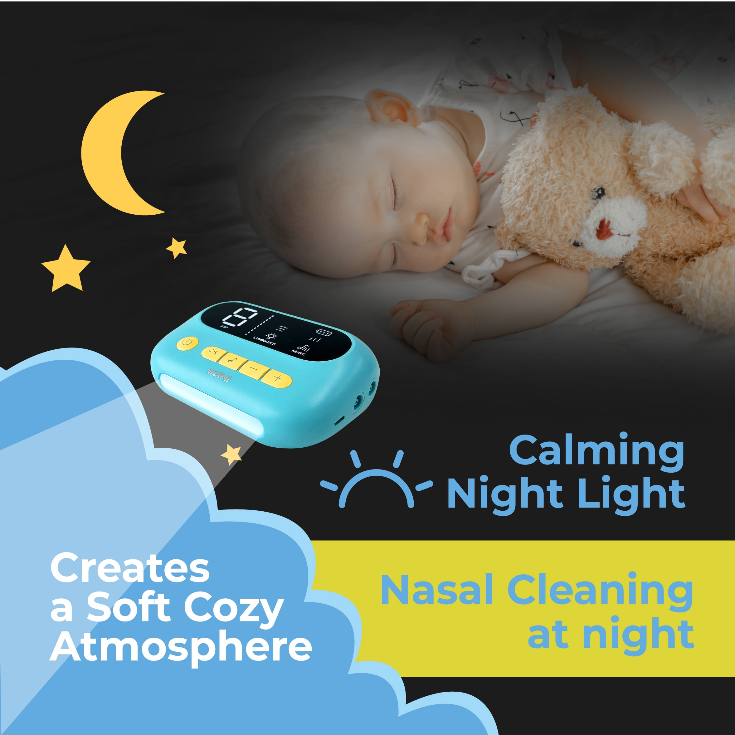 The ‘HappyNose’ Nasal Aspirator with 2X Stronger Suction for Newborn Infant Baby Toddler Kids & Adults - Rechargeable Snot Booger Mucus Vacuum Device - Nose Sucker Machine