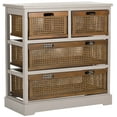 thumbnail image 3 of SAFAVIEH Jackson Country Rustic Storage Unit with 4 Drawers, Quartz Grey/Cane, 3 of 7