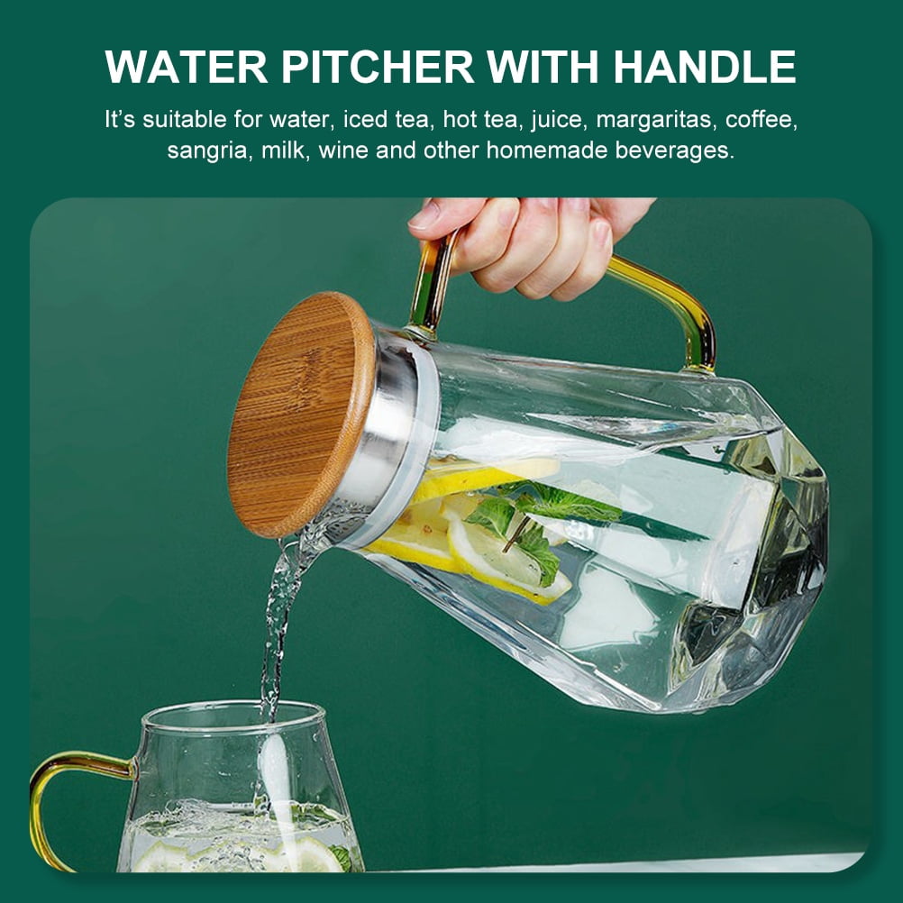 Raindrops Glass Pitcher with Handle, Easy to Clean, 11.8x7.9x8.1 Inch, Perfect for Parties and Everyday Use