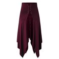 thumbnail image 6 of Fesfesfes Skirts for Women Halloween Gothic Punk Asymmetric Lace-up Slit Front Skirt A-Line Skirt, 6 of 9