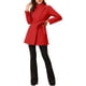 thumbnail image 2 of Abrigo largo de invierno con cinturón para mujer, clásico, de cuello alto, de manga larga, XL, rojo, 2 of 7