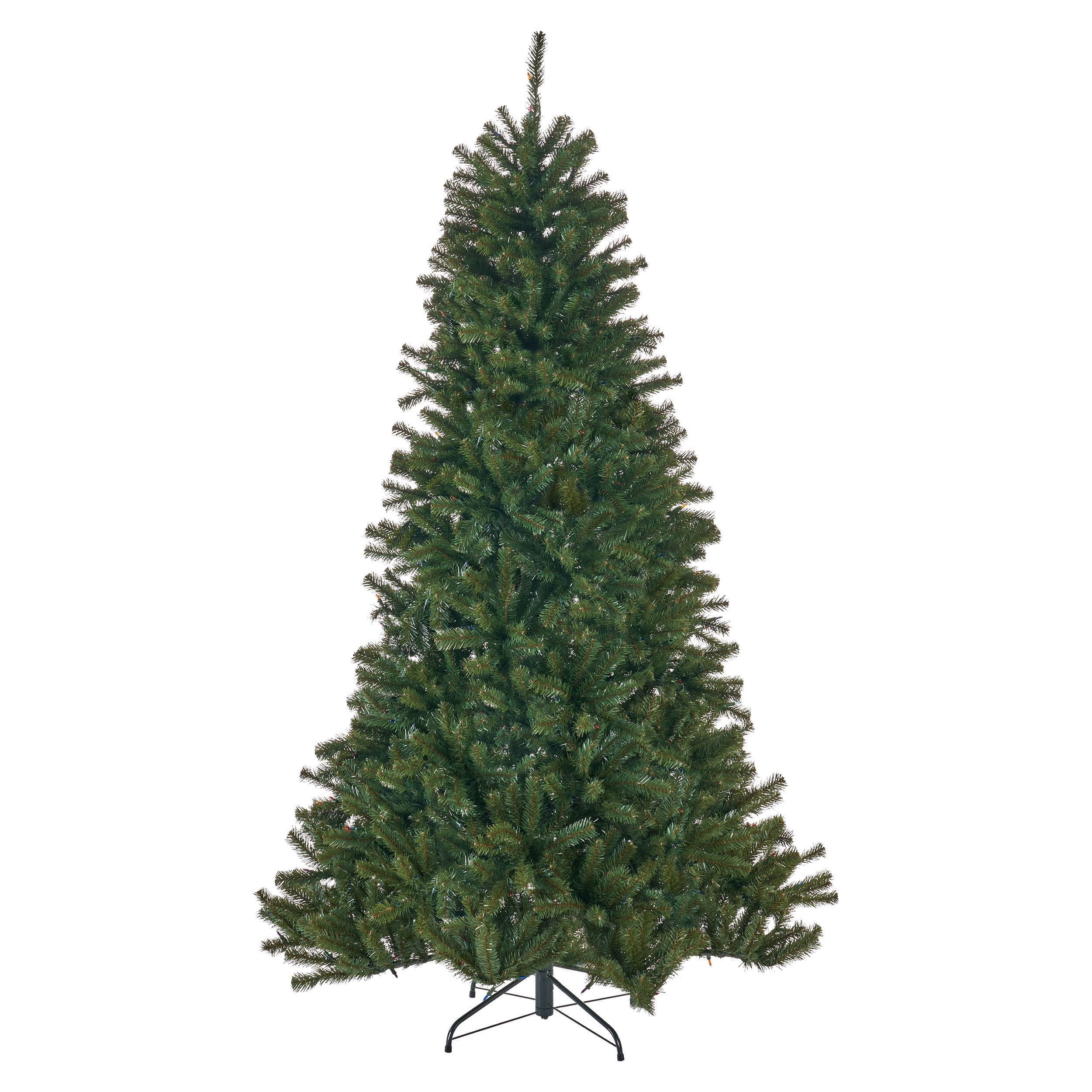 Noble House 7 Foot Artificial Noble Fir Christmas Tree, Green/Multicolored Lights