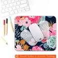 thumbnail image 4 of Square Mouse Pad Pink Flower and Succulents, Personalized Premium-Textured Mouse Mat Design , Washable Mousepad Lycra Cloth , Non-Slip Rubber Base Computer Mouse Pads for Wireless Mouse, 4 of 6