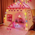 thumbnail image 2 of Tienda de juegos rosa para niños, tienda de juegos de princesa para niñas, habitación interior para niños, Seguridad al aire libre, no tóxica con bola de algodón Lumi, 2 of 5