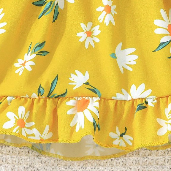 Vedolay Princess Dress Girls Dress Sloping Shoulder Bridesmaid Wedding Princess Children's Bow Birthday Ball Party Show Evening Lavender,Yellow 2-3 Years