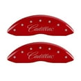 thumbnail image 3 of MGP 4 Caliper Covers Engraved Front & Rear Cursive/Cadillac Red finish silver ch, 3 of 6
