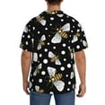 thumbnail image 5 of KLL Honey Bees at Night Print Men's Shirt Short Sleeve Button Down Summer Cuba Beach Shirts- XX-Large, 5 of 7
