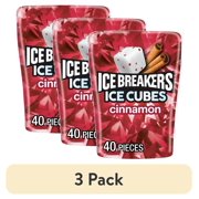 (3 pack) Ice Breakers Ice Cubes Cinnamon Flavored Sugar Free Chewing Gum, Bottle 3.24 oz, 40 Pieces