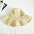 thumbnail image 3 of Womens Beach Sun Straw Hat UV UPF50 Travel Foldable Brim Summer UV Hat/Beige, 3 of 5
