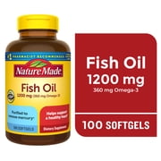 Nature Made Fish Oil 1200 mg Softgels, Fish Oil Supplements, 100 Count